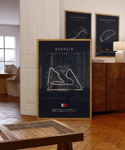 Poster FORMEL 1 BAHRAIN HOCKENHEIMRING Salzburgring Baku Phillip Island Le Mans Pikes Peak Kyalami I Wanddeko I Kunstdruck ohne Rahmen-1